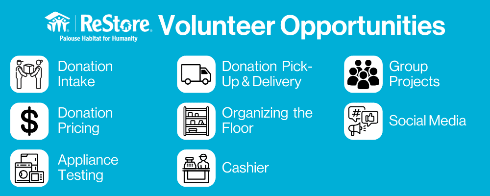 ReStore volunteer opportunities graphic